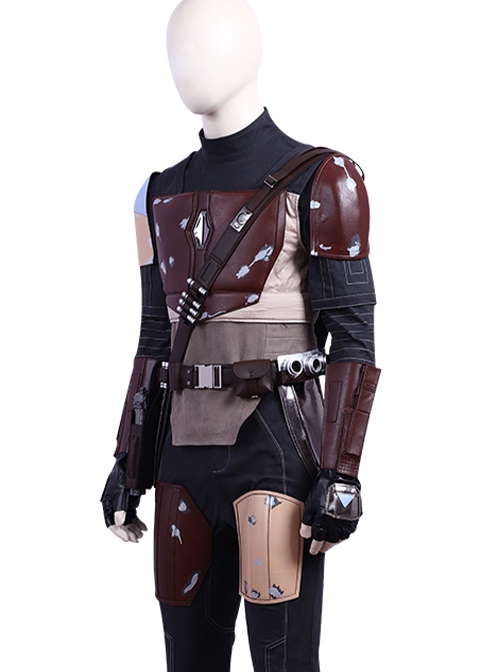 The Mandalorian Halloween Cosplay Mandalorian Costume Black Top And Shoulder Armors