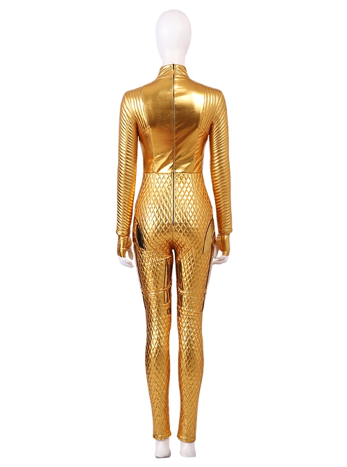 Wonder Woman 1984 Halloween Cosplay Wonder Woman Diana Prince Golden Battle Suit Costume Golden Bodysuit