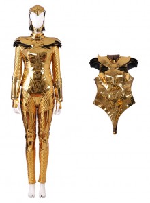 Wonder Woman 1984 Halloween Cosplay Wonder Woman Diana Prince Golden Battle Suit Costume Golden Vest