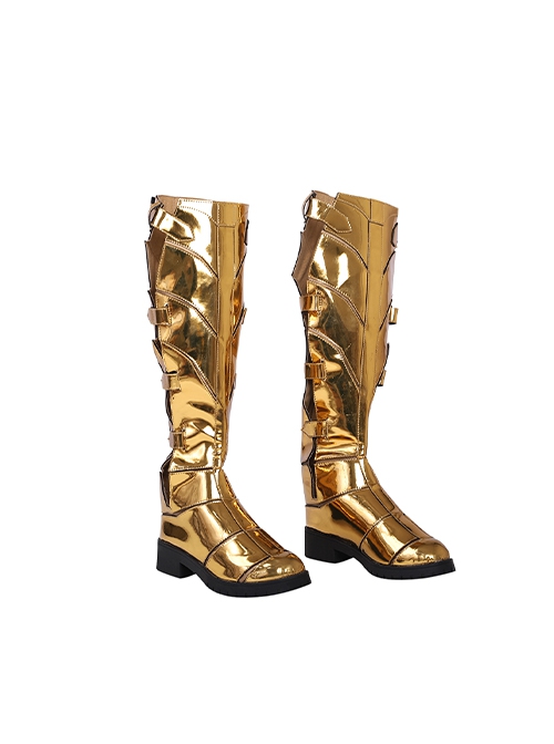 Wonder Woman 1984 Halloween Cosplay Wonder Woman Diana Prince Golden Battle Suit Accessories Golden Boots And Knee Guards