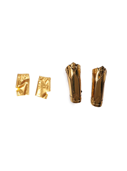 Wonder Woman 1984 Halloween Cosplay Wonder Woman Diana Prince Golden Battle Suit Accessories Golden Gloves And Wrist Guards