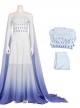 Frozen II Halloween Cosplay Elsa Same Off Shoulder Light Blue Purple Gradient Dress