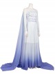 Frozen II Halloween Cosplay Elsa Same Off Shoulder Light Blue Purple Gradient Dress