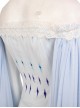 Frozen II Halloween Cosplay Elsa Same Off Shoulder Light Blue Purple Gradient Dress