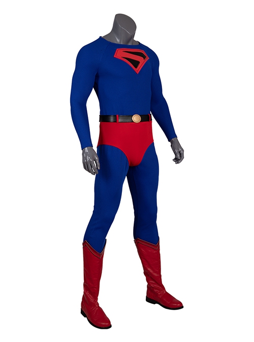 Crisis On Infinite Earths Halloween Cosplay Superman Blue Battle Suit Costume Bodysuit