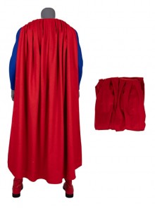 Crisis On Infinite Earths Halloween Cosplay Superman Blue Battle Suit Costume Red Cloak