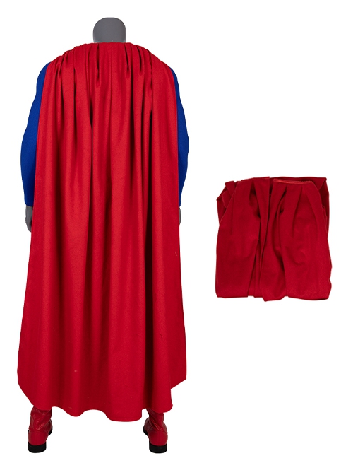 Crisis On Infinite Earths Halloween Cosplay Superman Blue Battle Suit Costume Red Cloak