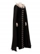 Maleficent Halloween Cosplay Maleficent Skeleton Embroidered Black Long Dress Costume Set