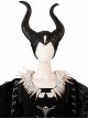 Maleficent Halloween Cosplay Maleficent Skeleton Embroidered Black Long Dress Accessories Black Hat