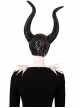 Maleficent Halloween Cosplay Maleficent Skeleton Embroidered Black Long Dress Accessories Black Hat