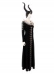 Maleficent Halloween Cosplay Maleficent Skeleton Embroidered Black Long Dress Costume Black Dress