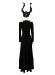 Maleficent Halloween Cosplay Maleficent Skeleton Embroidered Black Long Dress Costume Black Dress