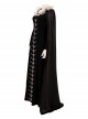 Maleficent Halloween Cosplay Maleficent Skeleton Embroidered Black Long Dress Costume Black Cloak