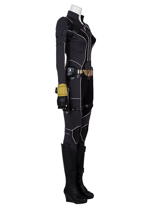 Black Widow Halloween Cosplay Natasha Romanoff Black Battle Suit Costume Full Set