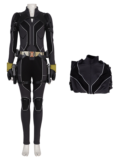 Black Widow Halloween Cosplay Natasha Romanoff Black Battle Suit Costume Black Bodysuit