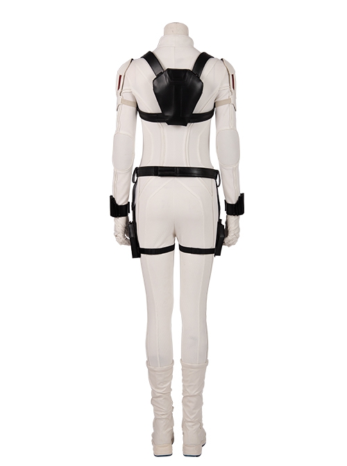 Black Widow Halloween Cosplay Natasha Romanoff White Battle Suit Costume Full Set