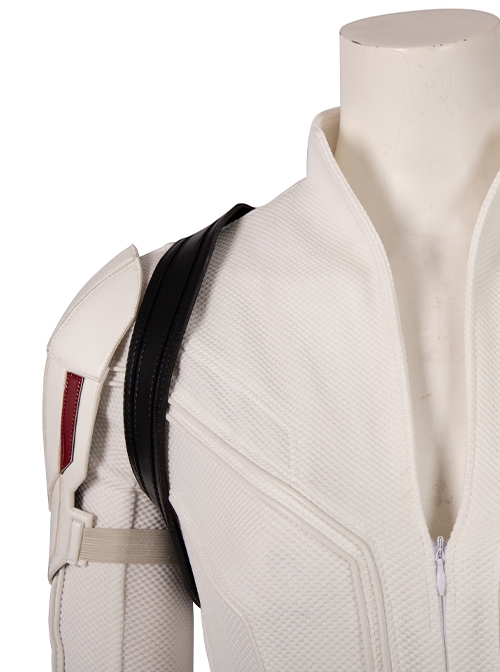 Black Widow Halloween Cosplay Natasha Romanoff White Battle Suit Accessories White Shoulder Guards