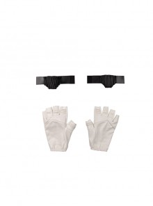 Black Widow Halloween Cosplay Natasha Romanoff White Battle Suit Accessories Wrist Guards And Gloves