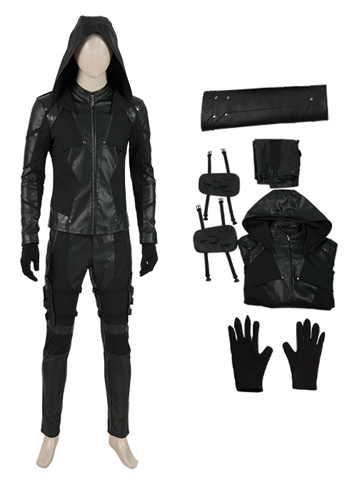 Arrow Season 8 Halloween Cosplay Green Arrow Oliver Queen Battle Suit Costume Set