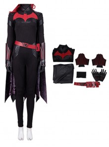 TV Drama Batwoman 2019 Halloween Cosplay Kate Kane Black Battle Suit Costume Set