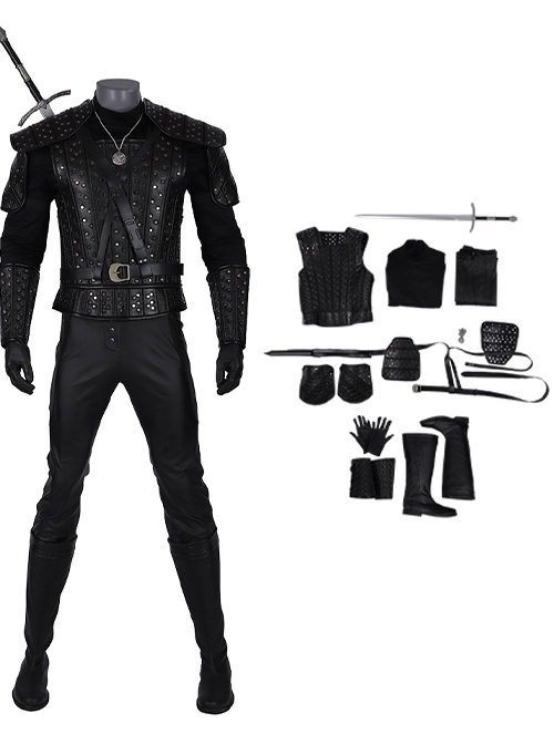 TV Drama The Witcher Halloween Cosplay Gwynbleidd Geralt Of Rivia Costume Full Set