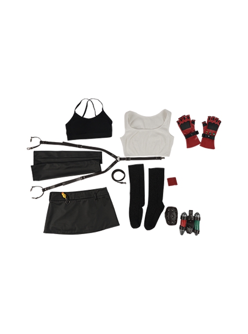 Final Fantasy VII Remake Halloween Cosplay Tifa Lockhart Costume Set