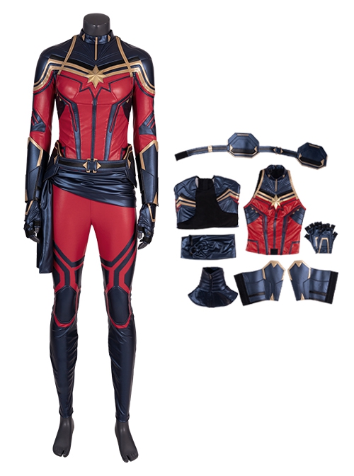 The Avengers 4 Endgame Halloween Cosplay Captain Marvel Carol Danvers Costume Set