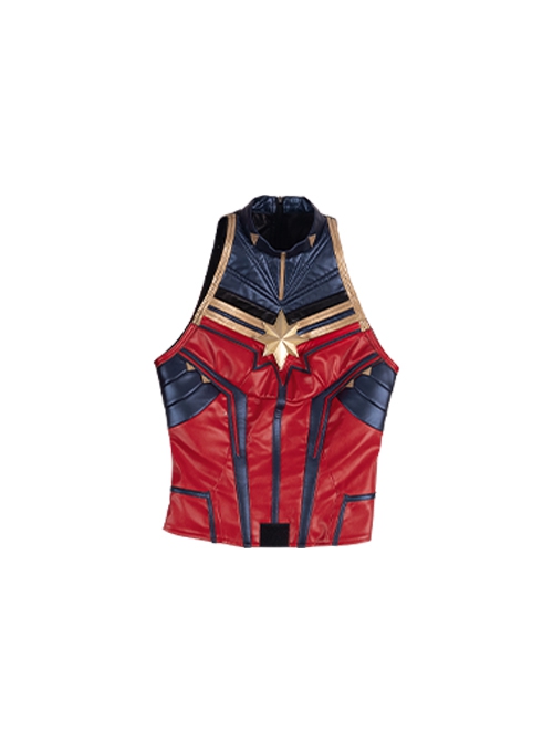 The Avengers 4 Endgame Halloween Cosplay Captain Marvel Carol Danvers Costume Red Vest