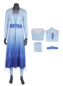 Frozen 2 Halloween Cosplay Elsa Blue Dress Suit Costume Full Set Without Shoes