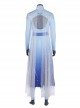 Frozen 2 Halloween Cosplay Elsa Blue Dress Suit Costume Full Set Without Shoes