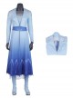 Frozen 2 Halloween Cosplay Elsa Blue Dress Suit Costume Blue Gradient Outerwear