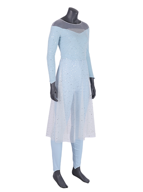 Frozen 2 Halloween Cosplay Elsa Blue Dress Suit Costume Blue Dress