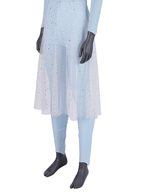 Frozen 2 Halloween Cosplay Elsa Blue Dress Suit Costume Blue Trousers