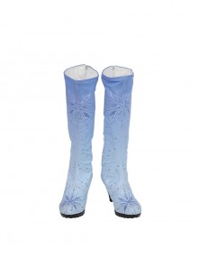 Frozen 2 Halloween Cosplay Elsa Blue Dress Suit Accessories Blue Gradient Boots