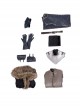 Game Of Thrones Season 8 Halloween Cosplay Jon Snow Brown Fur Collar Black Cloak Suit Costume Set