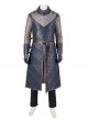 Game Of Thrones Season 8 Halloween Cosplay Jon Snow Brown Fur Collar Black Cloak Suit Accessories Silver Collar And Scarf