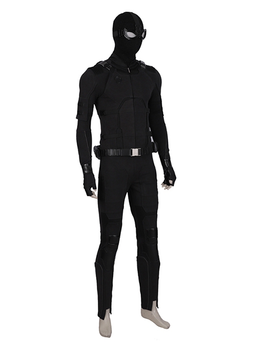 Spider-Man Far From Home Halloween Cosplay Peter Parker Sneak Version Black Battle Suit Costume Set