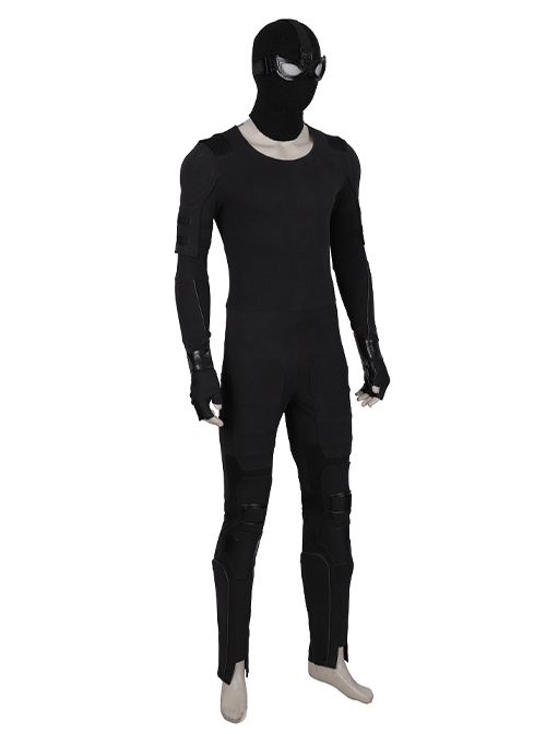 Spider-Man Far From Home Halloween Cosplay Peter Parker Sneak Version Black Battle Suit Costume Black Bodysuit