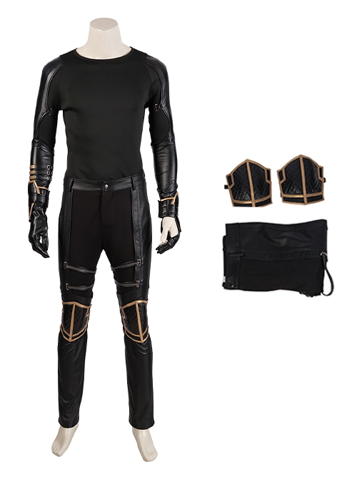 Avengers Endgame Halloween Cosplay Hawkeye Clint Barton Costume Black Trousers And Knee Guards