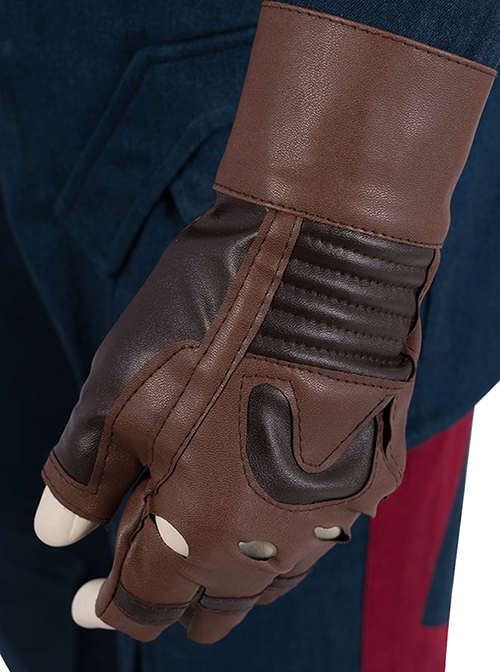 Avengers Endgame Halloween Cosplay Captain America Steve Rogers Battle Suit Accessories Brown Gloves