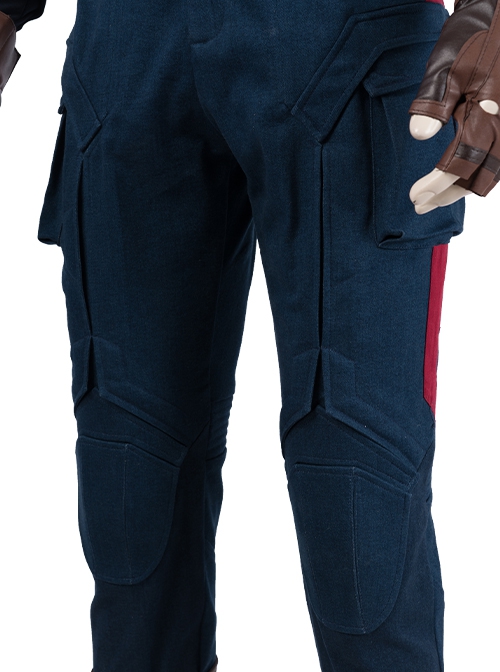 Avengers Endgame Halloween Cosplay Captain America Steve Rogers Battle Suit Costume Blue Pants