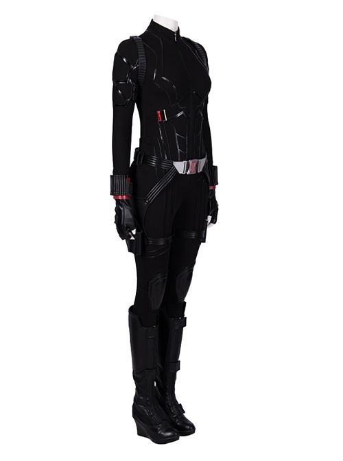 Avengers Endgame Halloween Cosplay Black Widow Natasha Romanoff Black Battle Suit Costume Full Set