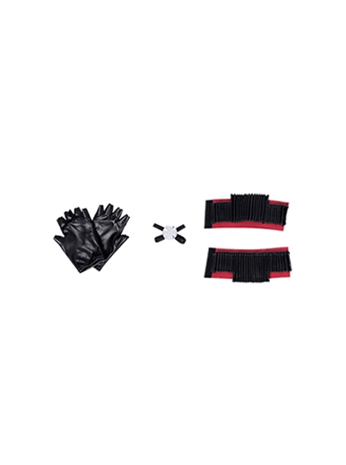 Avengers Endgame Halloween Cosplay Black Widow Natasha Romanoff Black Battle Suit Accessories Gloves And Hand Ring And Wrist Guards