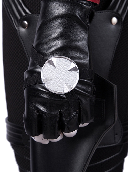 Avengers Endgame Halloween Cosplay Black Widow Natasha Romanoff Black Battle Suit Accessories Gloves And Hand Ring And Wrist Guards