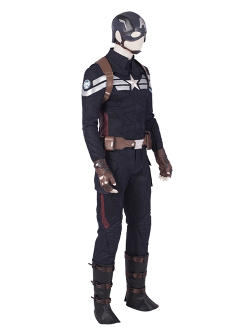 Avengers Endgame Halloween Cosplay Captain America Steve Rogers Pure Color Battle Suit Costume Full Set