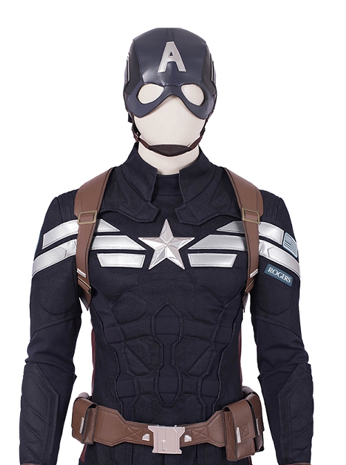 Avengers Endgame Halloween Cosplay Captain America Steve Rogers Pure Color Battle Suit Costume Full Set