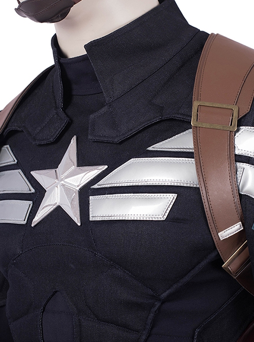 Avengers Endgame Halloween Cosplay Captain America Steve Rogers Pure Color Battle Suit Costume Full Set