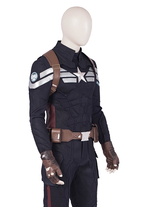 Avengers Endgame Halloween Cosplay Captain America Steve Rogers Pure Color Battle Suit Costume Shoulder Collar And Top