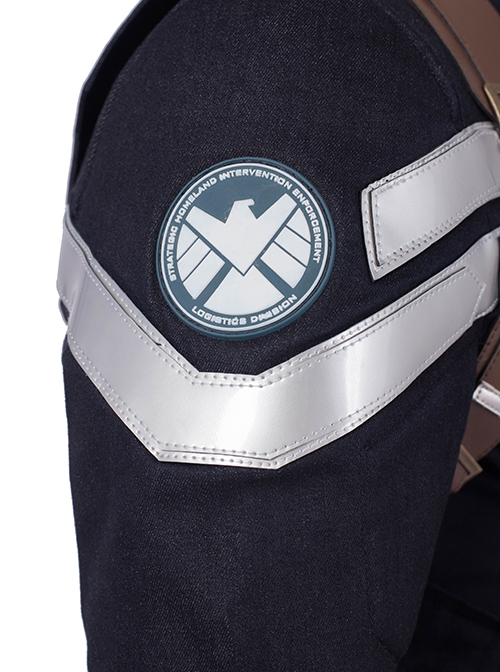 Avengers Endgame Halloween Cosplay Captain America Steve Rogers Pure Color Battle Suit Costume Shoulder Collar And Top