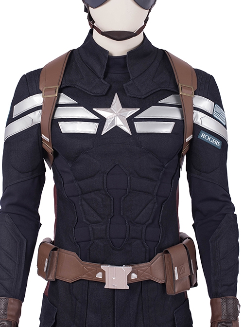 Avengers Endgame Halloween Cosplay Captain America Steve Rogers Pure Color Battle Suit Accessories Back Straps And Belt